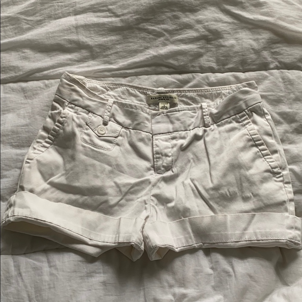 White jean shorts
